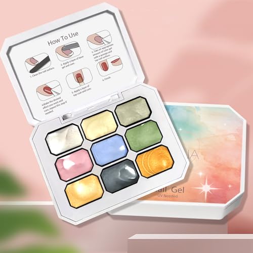 Woobena Pat Pat Gel,9 colors Ombre Gel Nail Polish Gradient Patting Gel Nail Kit for Painting DIY Nail Art No Wipe, Blooming UV/LED Curing with Tweezer and 100Pcs Nail Sponges for Ombre — view 3