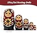 Monetais 5Pcs/Set Nesting Dolls, Wooden Matryoshka Doll, Funny Russian Nesting Dolls Stacking Toys for Kids, Home Decoration, Matryoshka Doll