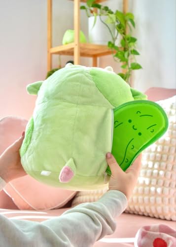 Image of Heatable Scented Cow Plush for Period Cramp Relief & Emotional Support, Microwavable Soft Toy Plushies, Coolable Stuffed Animal for Anxiety, Cute Heating Pad for Pain Relief (Pickle)