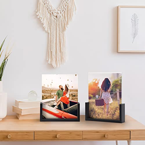 Mebrudy 8X10 Picture Frame 2 Pack, Black Photo Frames With Tempered Glass Cover And Wooden Base For Tabletop Or Desktop Display #TOP2