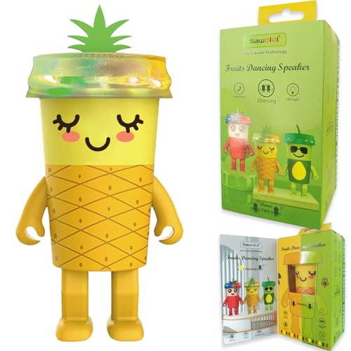 Sawolol Bluetooth Wireless Kids Speakers: A Dancing Swing Music Player Mini Speaker with TWS Pairing and RGB Light for Teenage Boys Trendy Stuff for Cute Room Decor (Yellow)