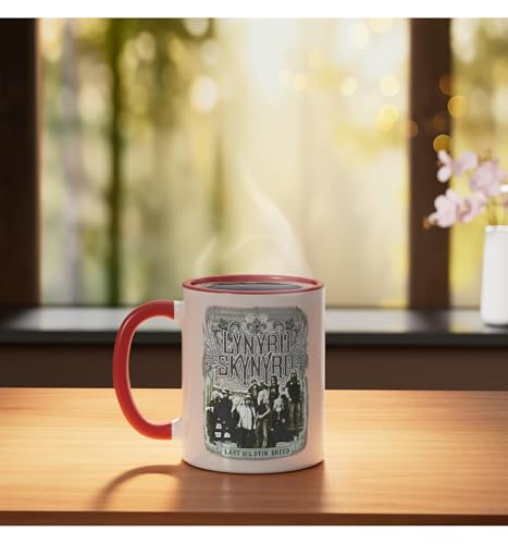 Taza de cerámica Lynyrd Skynyrd rojo y blanco 11 oz miniatura 3