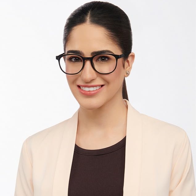 LENSKART BLU | Zero Power Blue Cut Computer Glasses | Anti Glare, Lightweight & Blocks Harmful Rays | UV Protection Specs | Black | Men & Women | Large | LB E14061 2