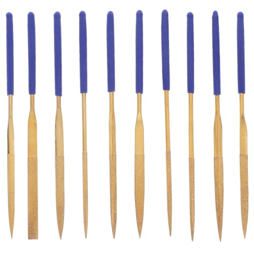 Homoyoyo Metal File Set 10pcs Mini File Set Wood Handle for Wood Metal Plastic Sharpening Tool