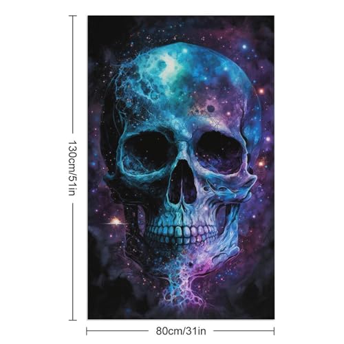 Serviette de plage douce Cosmic Skull microfibre pour camping et piscine - 3