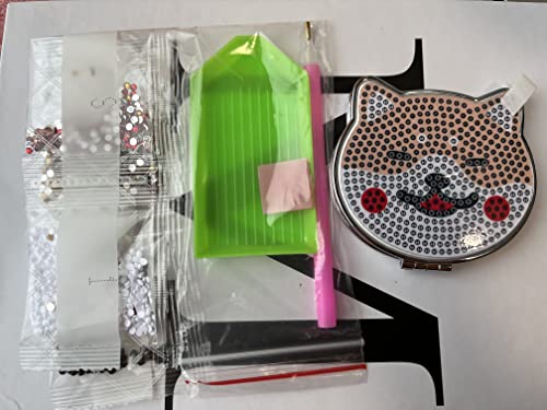 Reabhpy Compact Mirror Diy Diamond Painting Small Pocket 1X/2X Makeup Mirror Portable For Purses And Travel For Kids Women Girls (Dog) #TOP3