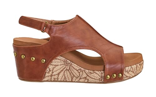 Image of Corkys Footwear Womens Carley Wedges, Featuring Corkys EVA Foam Cushioned Insoles, A 2.5 Inch Heel, Lightweight For All Day Wear, And Hook And Loop Closure