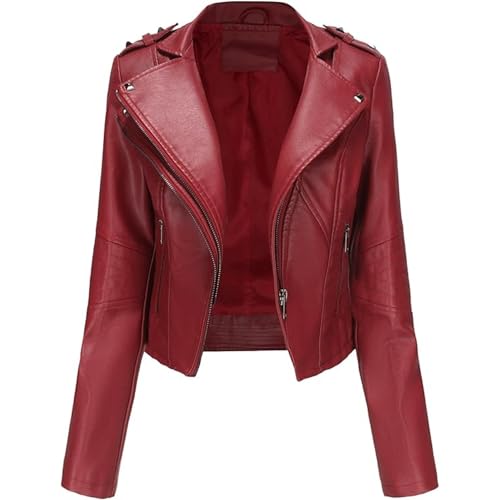 apparel red leather jacket