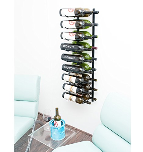 Vintageview W Series – 18 Bottle Wall Mounted Wine Rack For Magnum And Champagne (Satin Black) Stylish Modern Wine Storage With Label Forward Design #TOP3