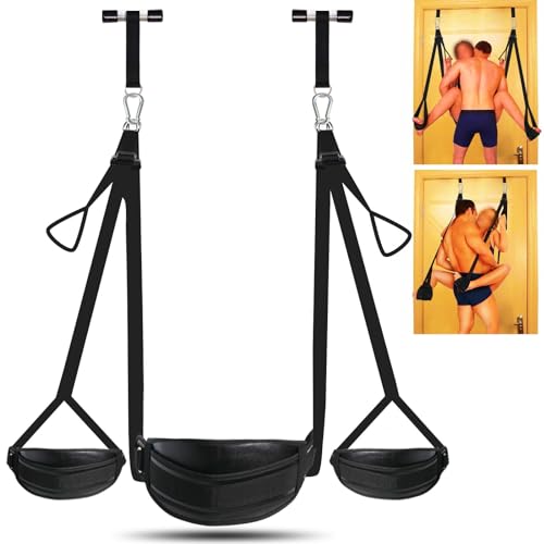 Door Sex Swing with Seat - Newest Leather Cushion Thick Fluff,with Adjustable Straps,Sex Door Love Slings Bondage Restraints for Adult Sex Toys, Holds up to 400lbs(Upgradest Version)
