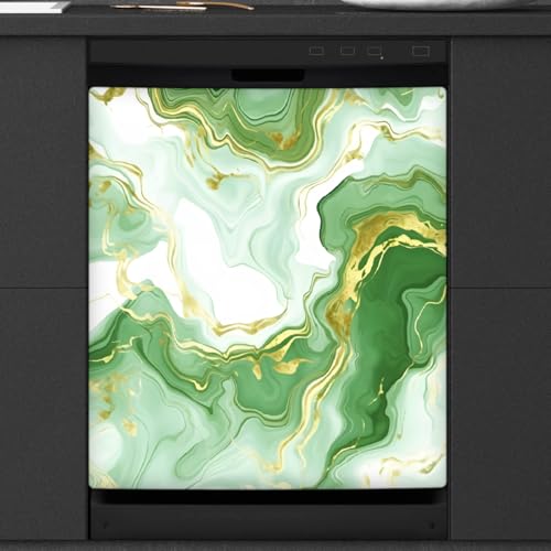 Cubierta magnética de mármol verde para lavavajillas panel decorativo de 53,3 x 66 cm