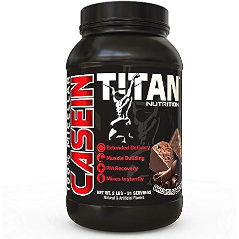 Titan Casein- 100% Micellar Casein Protein Powder with Added BCAA and Digestive Enzymes for Nighttime Muscle Recovery (Chocolate Torte) Cover