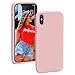ProBien Case for iPhone X/XS, Liquid Silicone Full Protective Cover with Free Tempered Screen Protector Shockproof Durable Shell Compatible for iPhone X/iPhone Xs 5.8 Inch 2018 Released-Sand Pink
