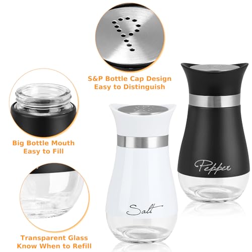 image for Accmor Salt and Pepper Shakers Set, 4 oz Stainless Steel Salt Pepper S