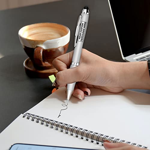 Discount Promos Custom Plastic Stylus Pens Set Of 100, Personalized Bulk Pack - Black Ink, Great For Office, School, Business, Tradeshows, Events - Silver #TOP7