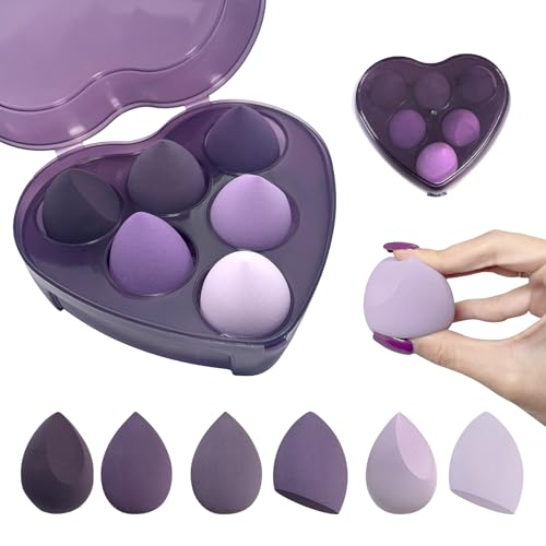 6 Pcs Heart-Shaped Makeup Sponge Set