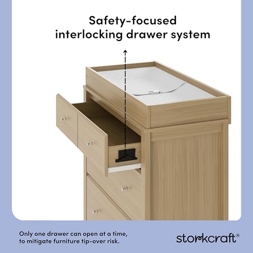 image for Storkcraft Horizon 3 Drawer Chest with Removable Changing Topper (Drif