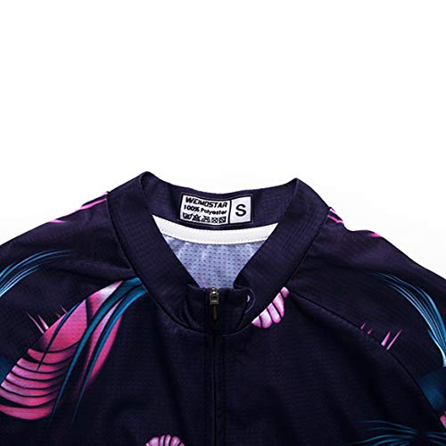 Weimostar Camisa feminina de ciclismo Mountain Bike com 3 bolsos, confortável, secagem rápida, Cf205