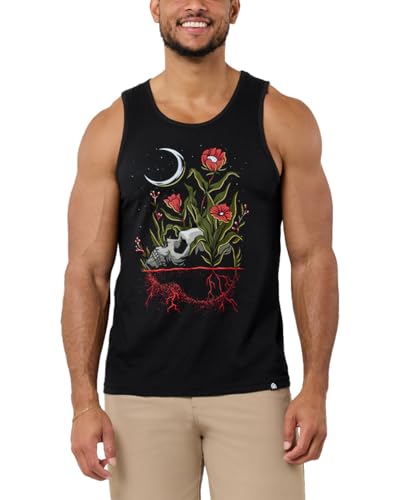 INTO THE AM Final Rest Graphic Tank Tops for Men - Premium Summer Sleeveless Beach Fashion Men's Tank Tops (Black, X-Large)