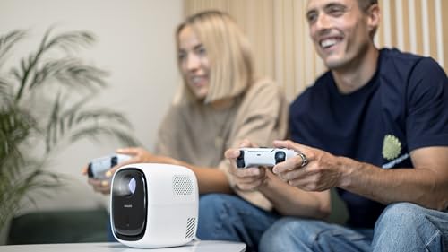 Philips, Neopix 130, Vidéoprojecteur Home cinéma, Correction d'image avancée, Full HD 720p, Source Lumineuse LED avancée, Mode Miroir Wi-FI, Son Stéréo, Système d'exploitation connecté, Noir