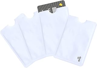 4Pcs RFID Blocking Sleeves, Identity Theft Protection Secure Sleeves Set for Credit Cards Debit Cards (White)