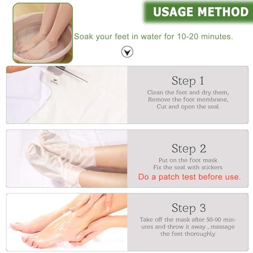 5 pares Mascarilla exfoliante pies,calcetines exfoliantes de pies, peeling pies, foot peel mask, probada dermatológicamente, eficaz para callos pies eliminar Expert Care - imagen 6