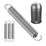 Ersatz Spannfeder für Mülleimer, 4 Stück, aus Federstahl, kompatibel mit wesco Kickmaster, 70 x 9 x 1,2 mm Metallfeder, Doppelhaken Ersatzfeder Set für Tretmülleimer, Mülltrenner Fußpedal Zugfeder
