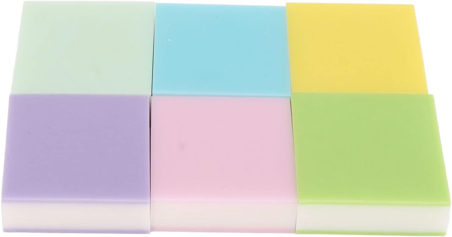 Stamp Carving Blocks Colorful Clear Printing Hard PVC DIY Craft Blocks for Stamping Themed Medallion Making Wedding Baby Shower Decoration 6Pcs Assorted Colors