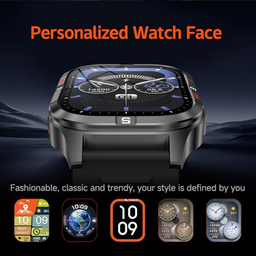Military GPS Smart Watch for Men with Compass/Altitude/Flashlight,2.01" HD Screen Smart Watch with Voice Assistant/Bluetooth Calling,Smartwatch for Android&iOS, Activity Tracker Multiple Sport Modes - Image 5