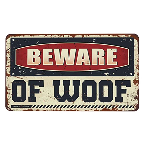 Grand tapis de souris amusant Beware of Woof idéal pour le télétravail