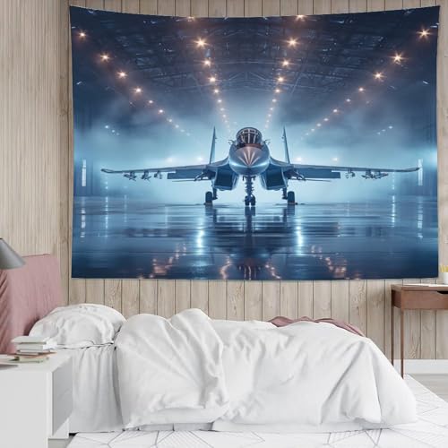 Couverture murale avion de chasse 3D en polyester doux et lavable maison
