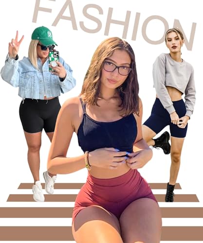 Image of FULLSOFT High Waisted Biker Shorts for Women-5 inch Tummy Control Fitness Athletic Workout Running Yoga Gym Shorts