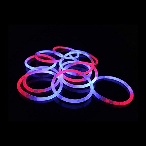 Fun Central 50 Pack - 8 Inch Patriotic Glow Stick Bracelets In Bulk - 4Th Of July Accessories Party Supplies - Red White Blue #TOP27
