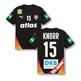 PUMA Original DHB Handball Trikot Herren [Away Euro 2026] Offizielles Handball Trikot [Knorr 15] Sportbekleidung Sport Tshirts Herren Shirt Männer I Gr. L