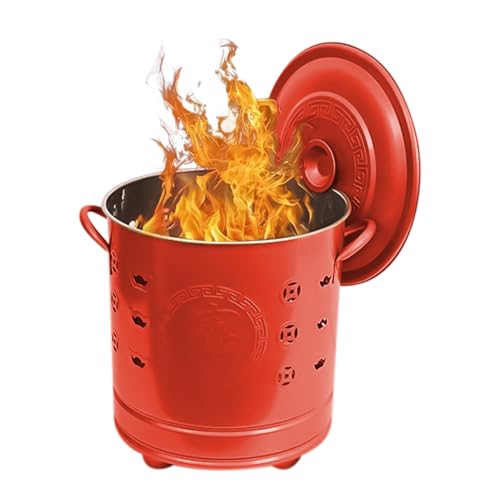 Brucia Carta | Focolare Esterno In Acciaio Con Coperchio - Bruciatore Esterno per Carta Spazzatura Cortile Giardino Patio - da Campo per Escursionismo