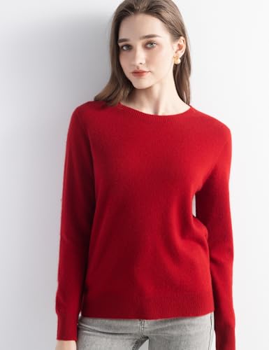 Women's 100% Pure Cashmere Sweater 2025 Fall Winter Crew Neck Long Sleeve Warm Soft Knitted Pullover2