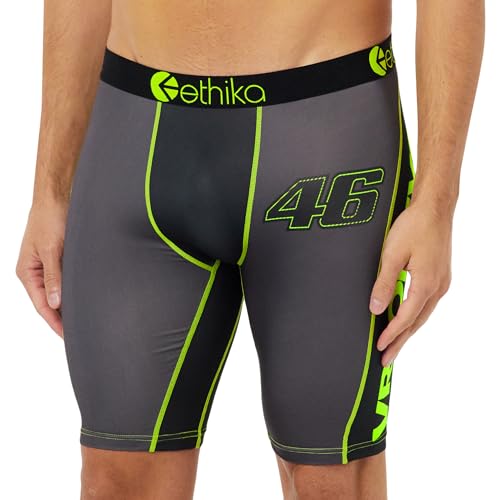 Ethika Underwear VR Forty Six Gray/Yellow L Bóxer, Amarillo/Gris, Estándar para Hombre