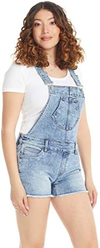 Stretch Denim Overall Cutoff Shorts 