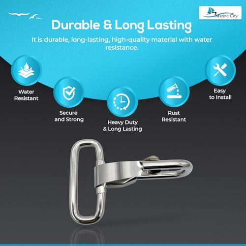 MARINE CITY Rectangular Buckle with Snap Hook – 304 Stainless Steel, Heavy-Duty, Corrosion-Resistant Clip for Marine, Boating, Camping & Outdoor Use - Image 4
