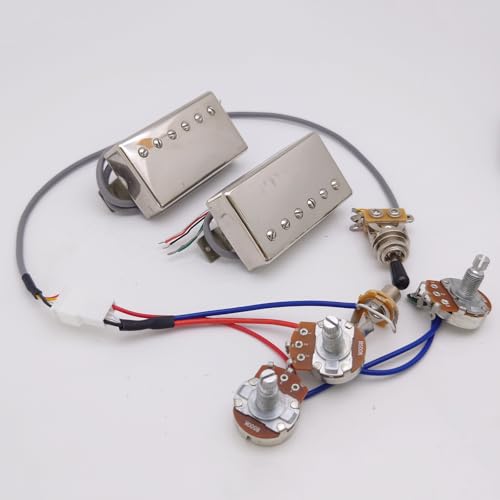 Classic 57 Plus Guitar Pickups Set Alnico II Humbucker 50/50mm Bridge/Neck Pickups Chrome with 4C 2V1T wiring harness For Gibson Les Paul Guitar Accessoires