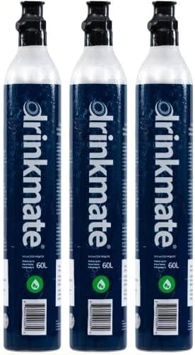 Miniatura 5 de Drinkmate Cilindros roscados de carbonatación de intercambio de CO2 de 60 litros con caja de cambio de repuesto, compatible con SodaStream