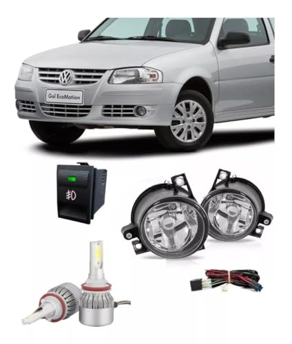 Kit Farol Milha Gol G4 Saveiro Parati Botão Orig + Lampadas Led 6000k