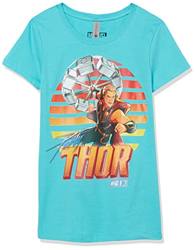 Marvel Girl’s Party Coaster T-Shirt, Tahi Blue, X-Large
