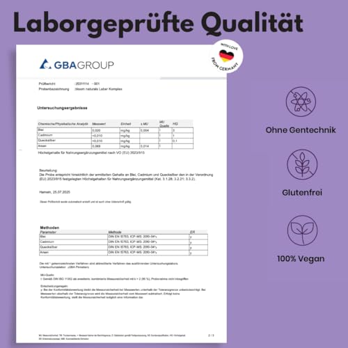 Leber Komplex mit Mariendistel, Artischocke, Löwenzahn, Cholin, Folsäure & Vitamin B12 – 200 vegane Kapseln – produziert in Deutschland – Laborgeprüft