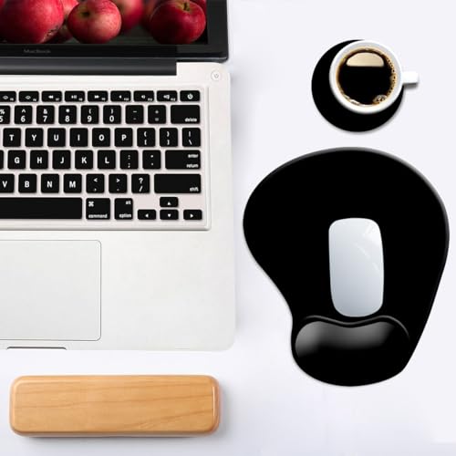 Tapis de souris ergonomique noir avec support de poignet pour PC