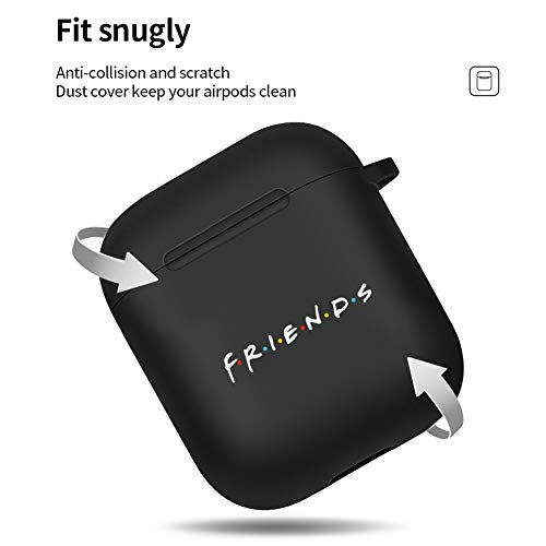 Friends Tv Show Merchandise Airpod Case Protective Cover Skin - Black Headphone Case Accessories Compatible With Apple Airpods, Friends For Women #TOP1