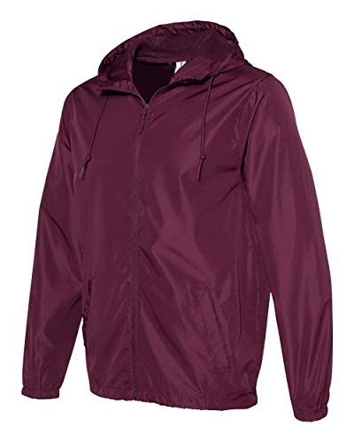 Independent Trading Co. Lightweight Windbreaker Zip Jacket M Maroon2