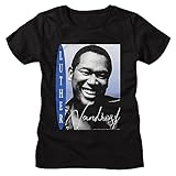 American Classics Luther Vandross Musician Smiling Headshot Womens Short Sleeve T Shirt R&B Graphic Tees Black