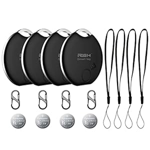 Key-Finder-Bluetooth-Tracker-Item-Locator-Tracking-Device-Compatible-with-iOS-Android-Smart-Tracker-for-Suitcase-Bag-Backpack-Walletwith-Replaceable-Battery-Smart-App-Item-Finder-4-Pack