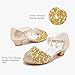 Furdeour Toddler Princess Shoes Mary Jane Dress Shoes Little Girls 3-4 Size 8 Sparkly Heels Toddlers Girls' Sandals Gold Heeled Kids Wedding Flower Birthday Wedding Party(F2908 SGold 8)